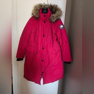 Red Alpinetek Parka with Fur Hood